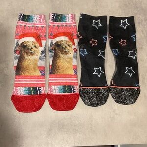 Festive Llama and Star Patterned Stance Socks Set